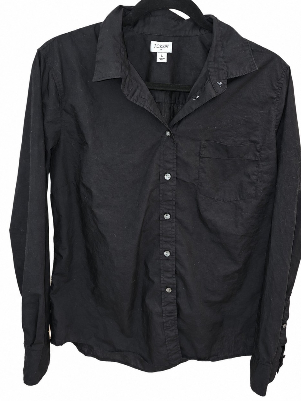 J.Crew Black 100% Cotton Button Down Shirt Large